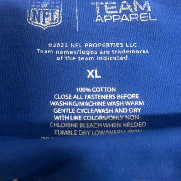 NFL Team Apparel Detroit Lions Long Sleeve Crewneck Shirt Blue Cotton Size XL - Picture 8 of 10